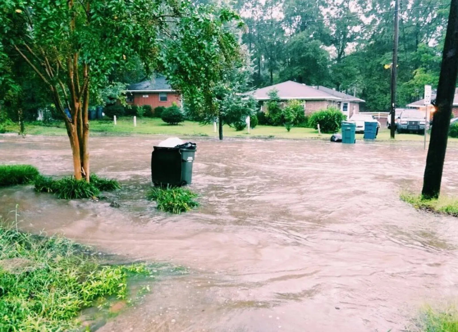 Street flooding in Durham, North Carolina from Hurricane Florence