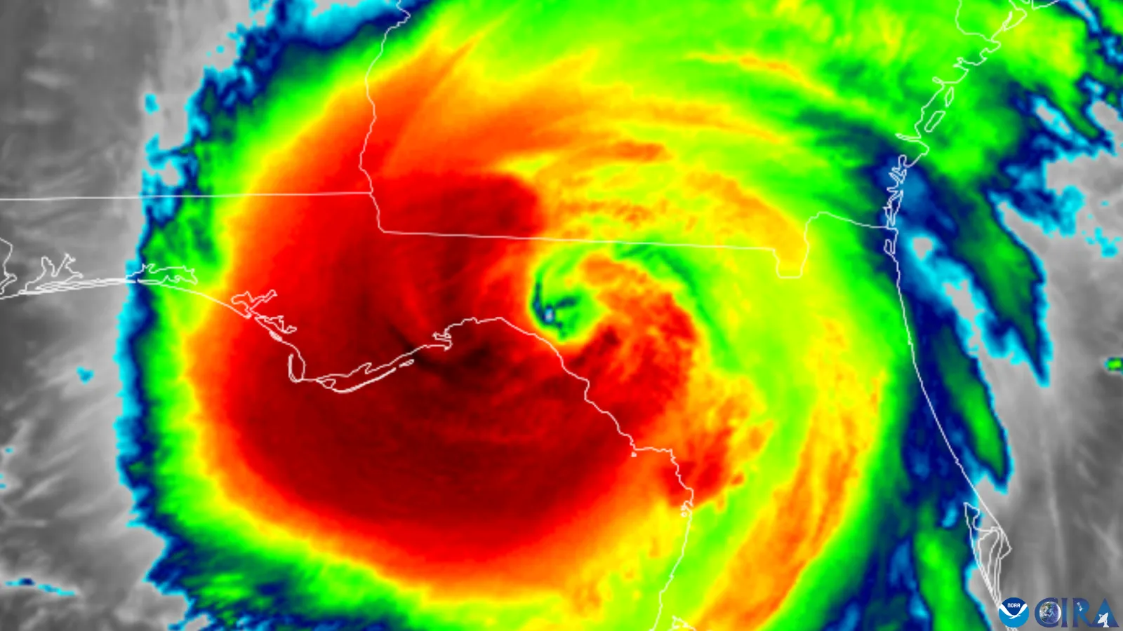 Hurricane Helene making landfall on Florida's Big Bend as a Category 4