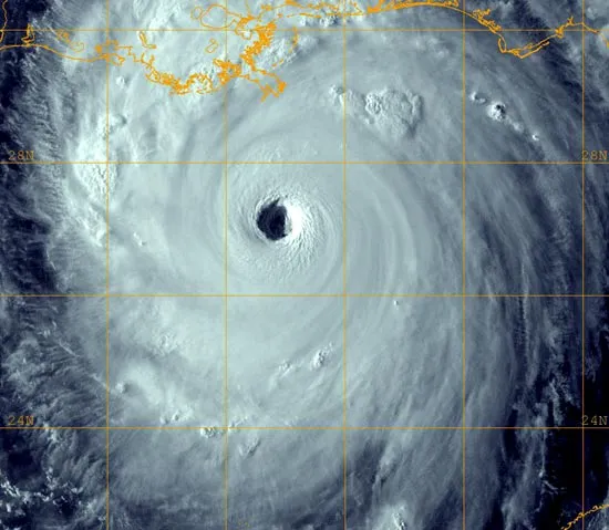 Hurricane Katrina seen from space