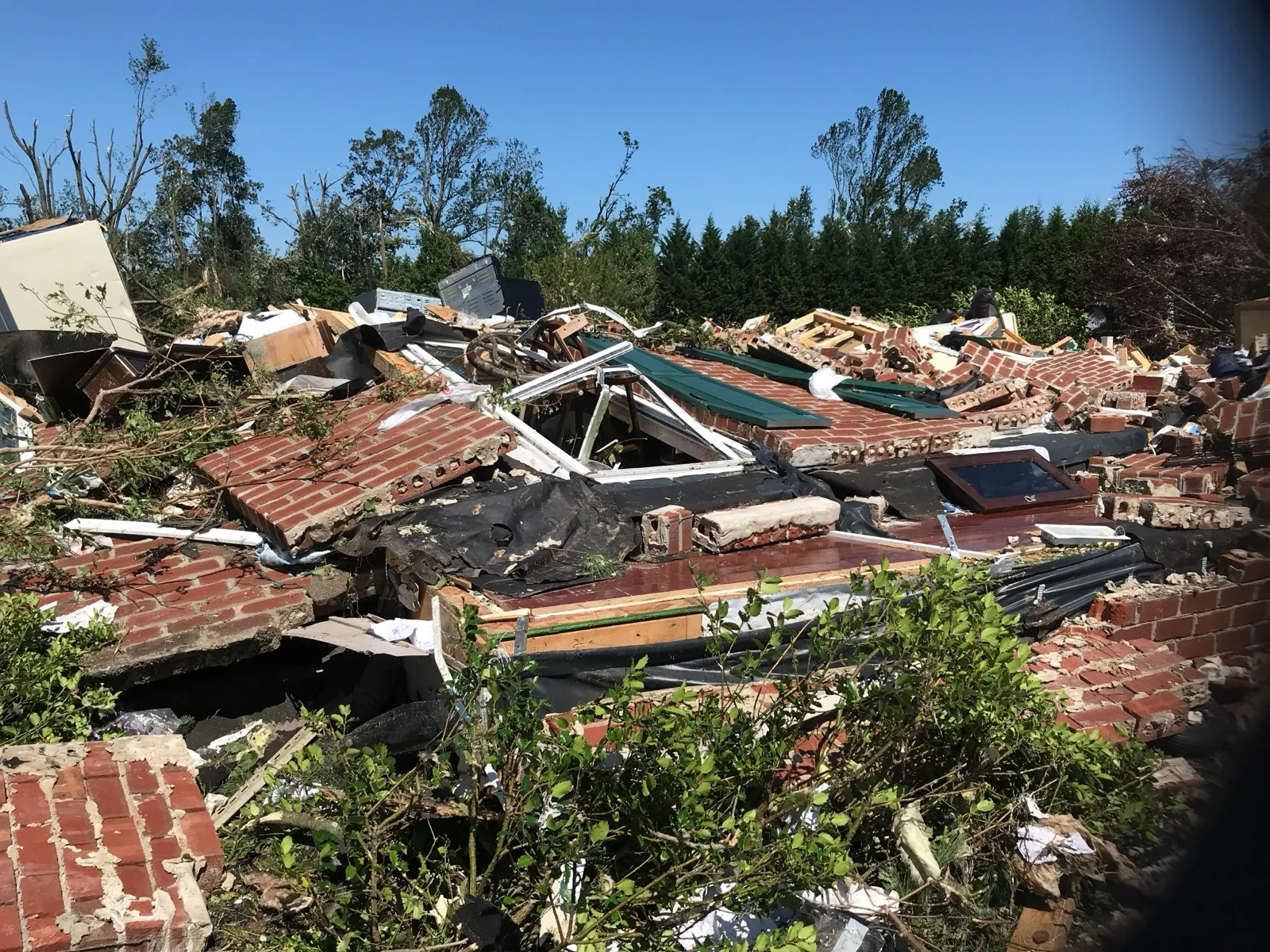 EF3 tornado damage in Mullica Hill, New Jersey from Hurricane Ida
