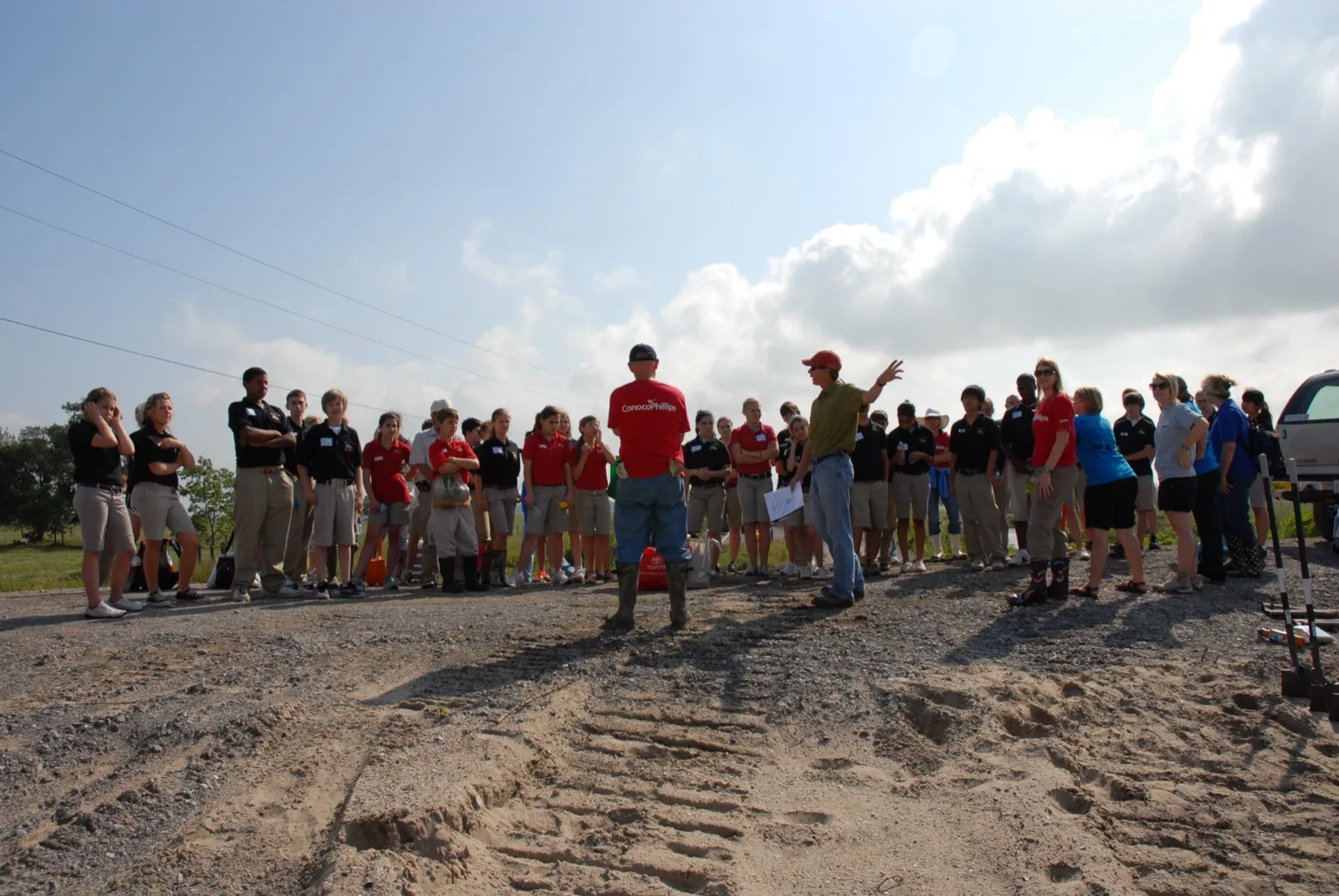 Volunteers at a coastal land-reclamation project in Plaquemines Parish, Louisiana