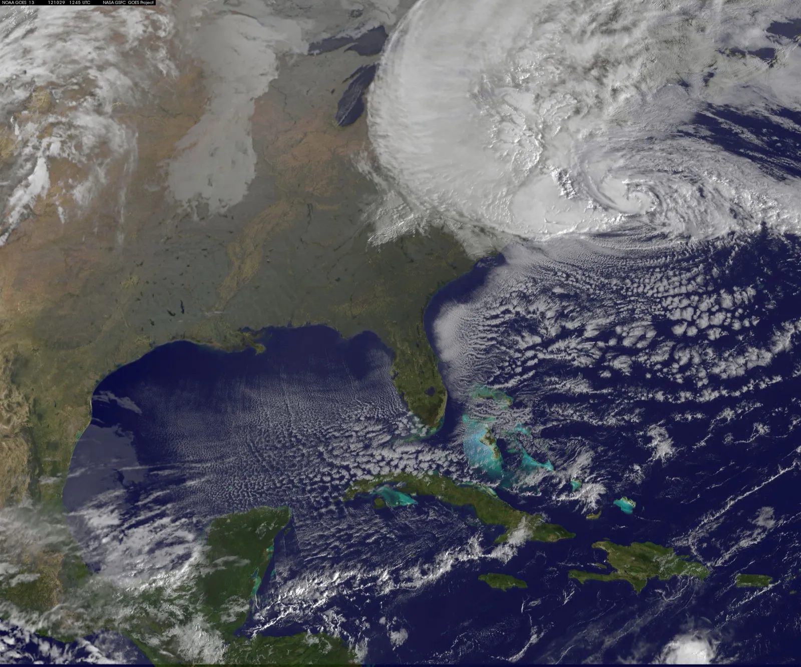 Hurricane Sandy over the U.S. East Coast