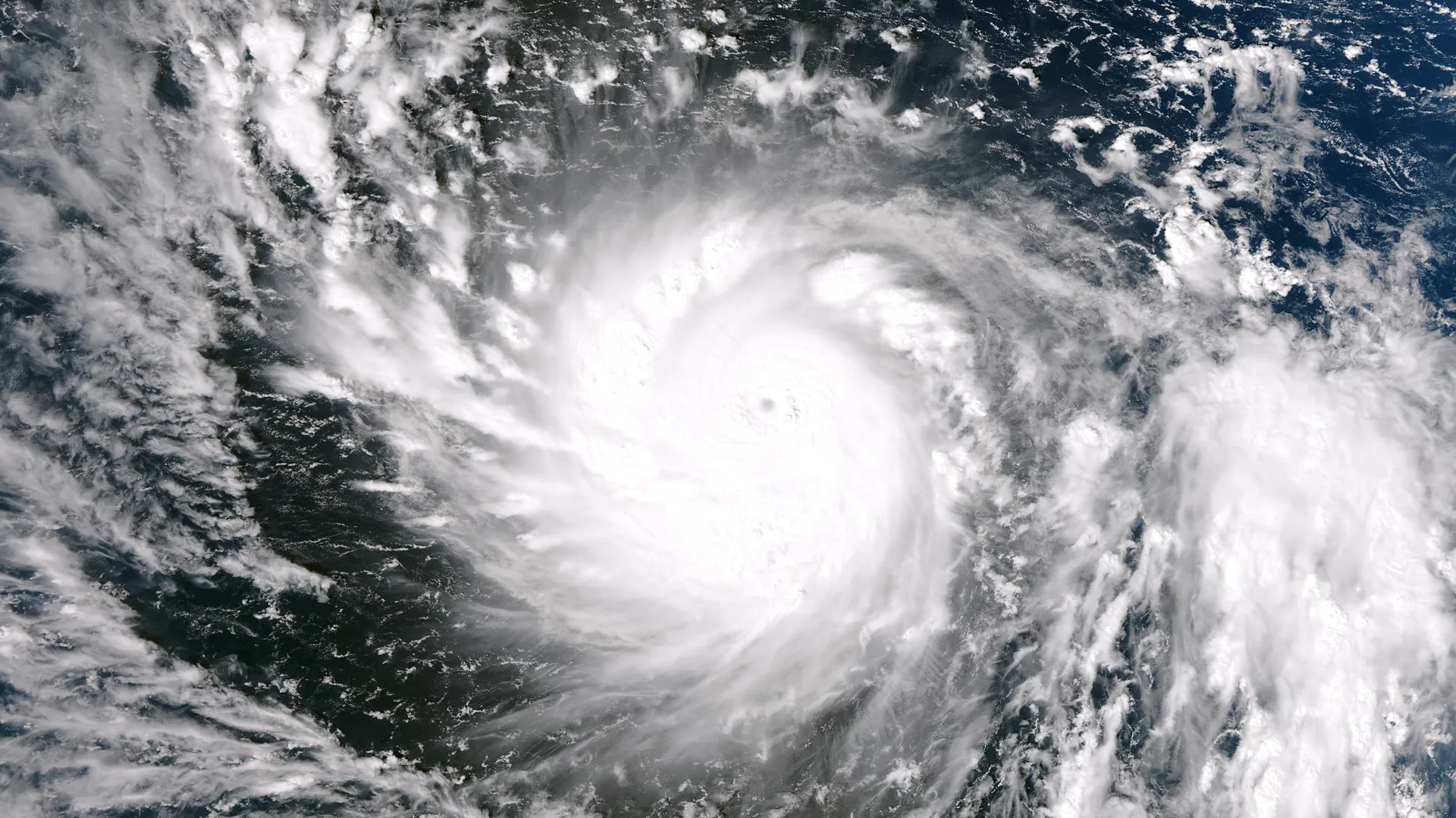 Super Typhoon Haiyan, an intense western Pacific tropical cyclone, seen from space with a sharp eye