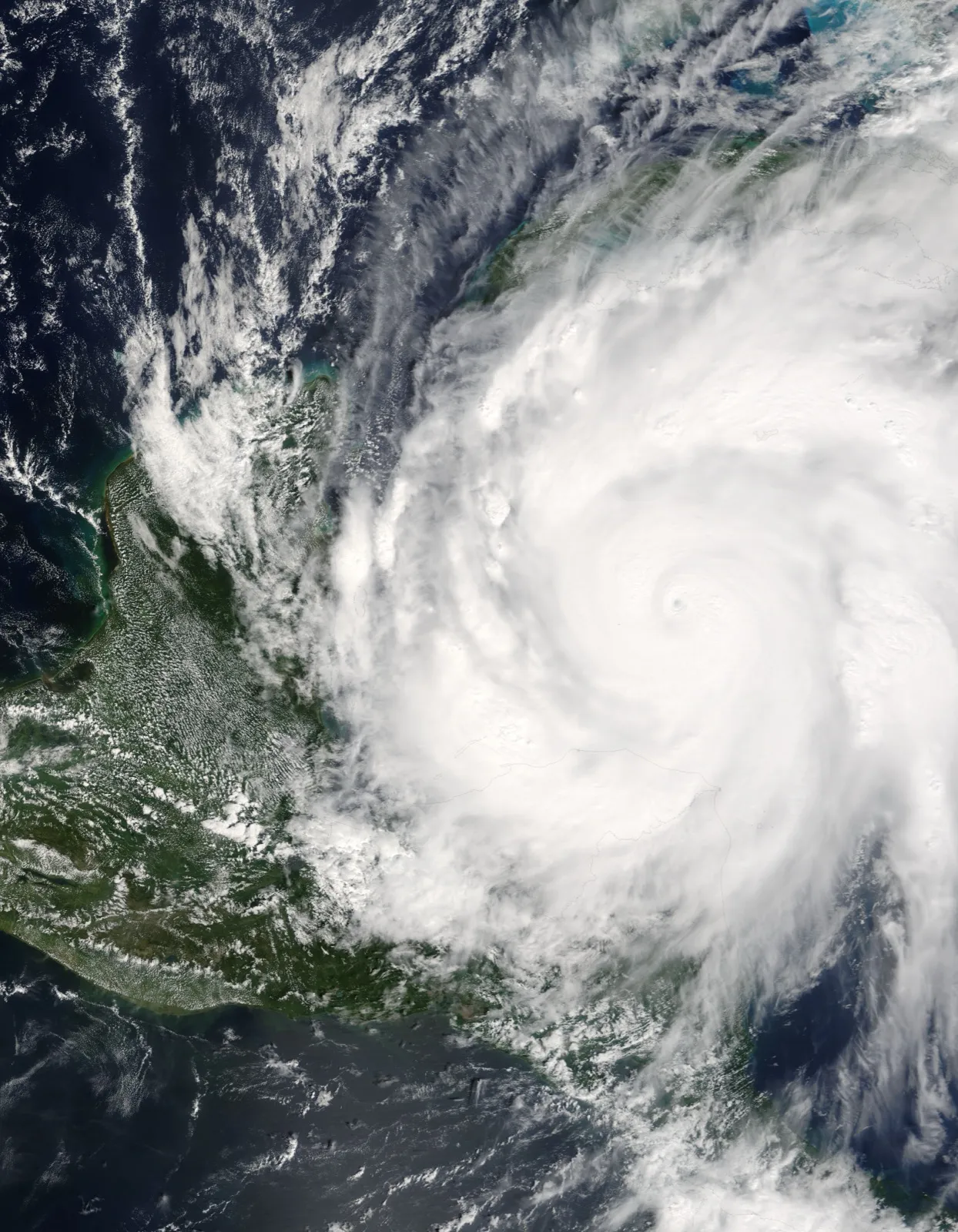 Hurricane Wilma at peak Category 5 intensity in October 2005